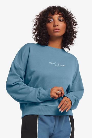 Fred Perry Branded Naisten Puserot Harmaat Sininen | FI 1052RVDW